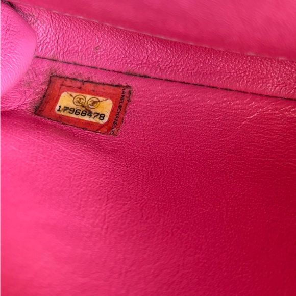 Chanel CC Quilted Patent Flap Clutch Chain Orange Silver Shoulder Bag Purse - Picture 9 of 16